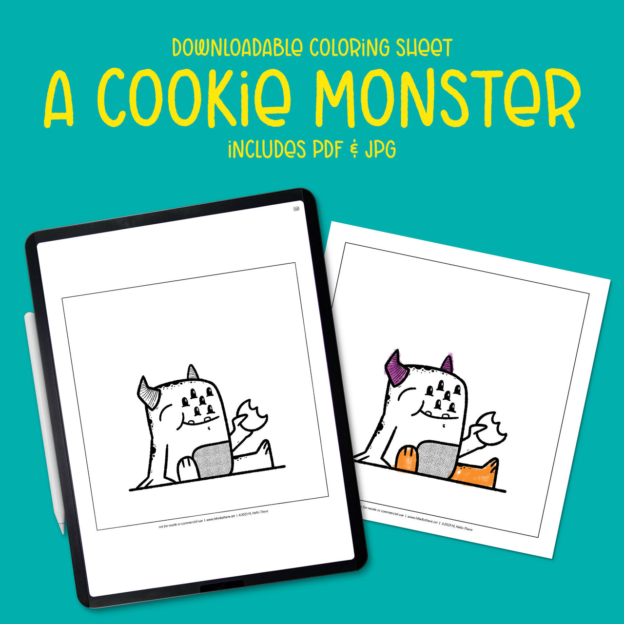 A Cookie Monster Downloadable Coloring Sheet