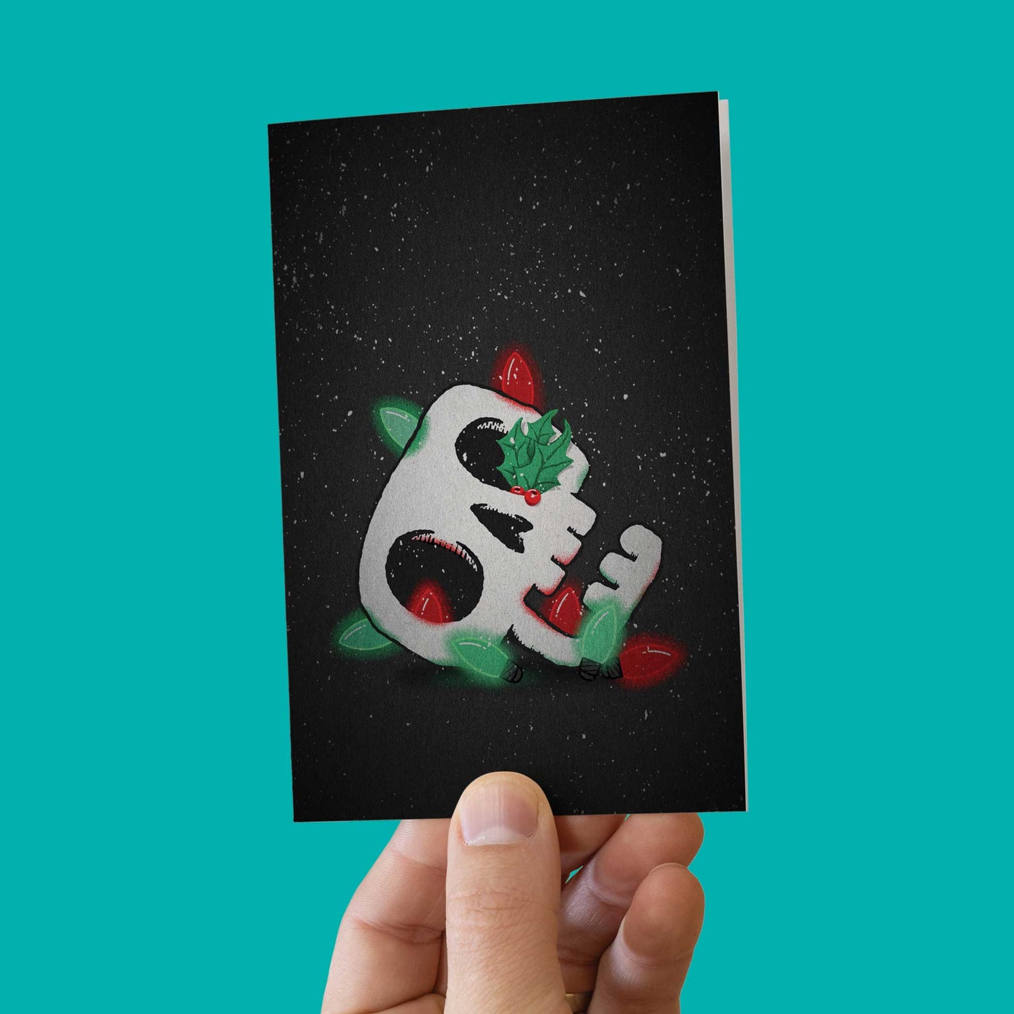 Holly Skull | Christmas Card