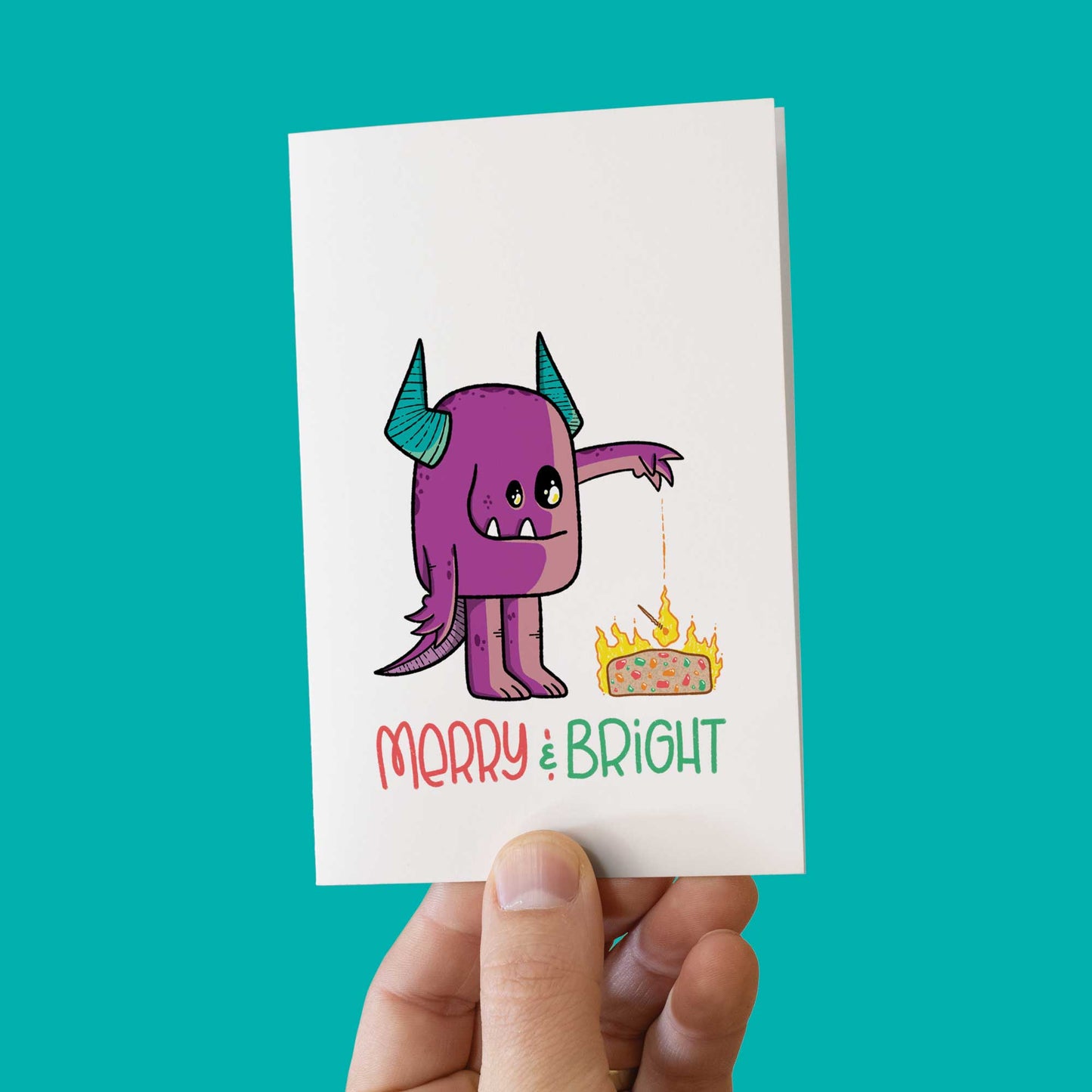 Merry and Bright Monster | Christmas Card
