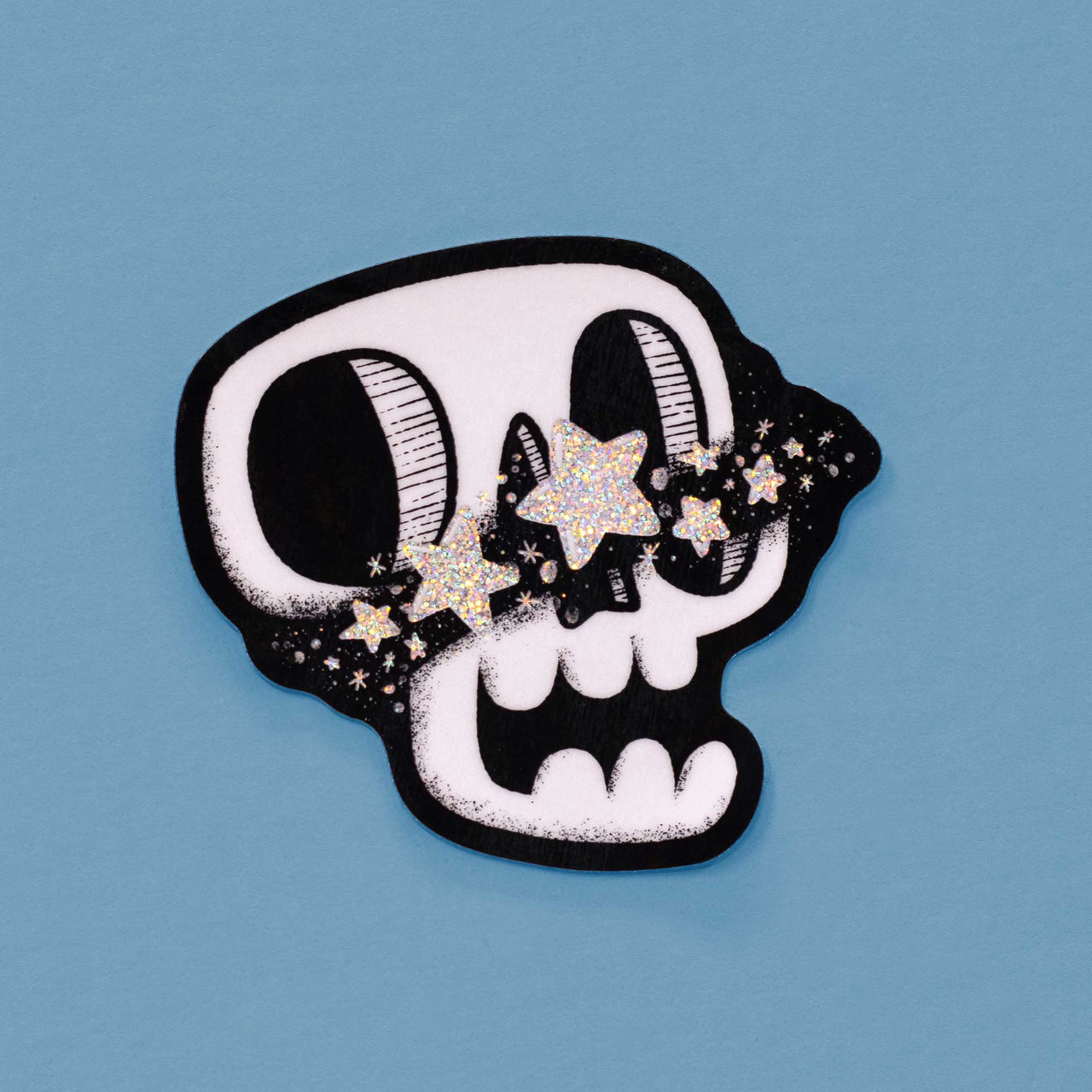 Existential Skull Glitter Sticker