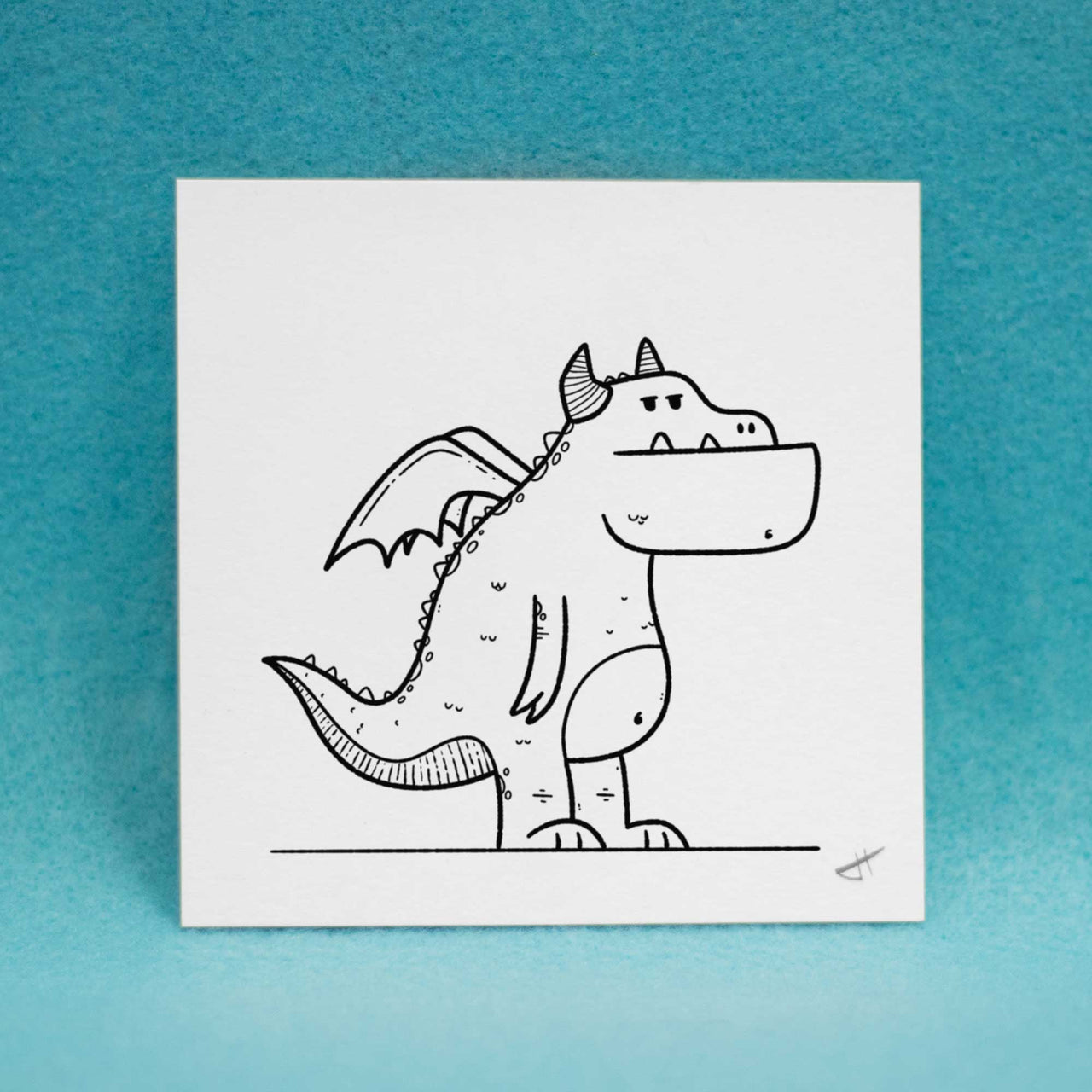 Grumpy Dragon | Mini Print