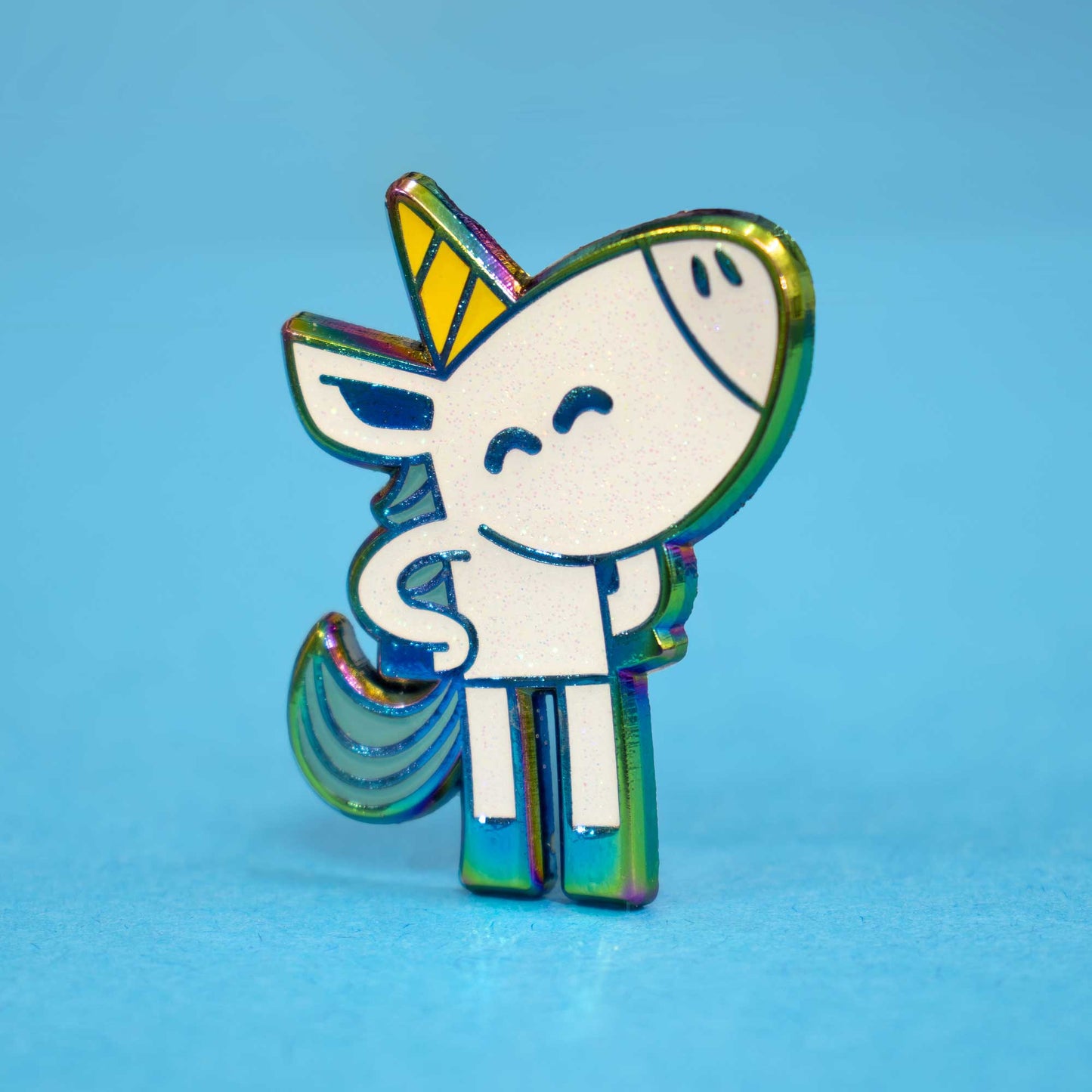 Happy Unicorn | Glitter Rainbow Enamel Pin