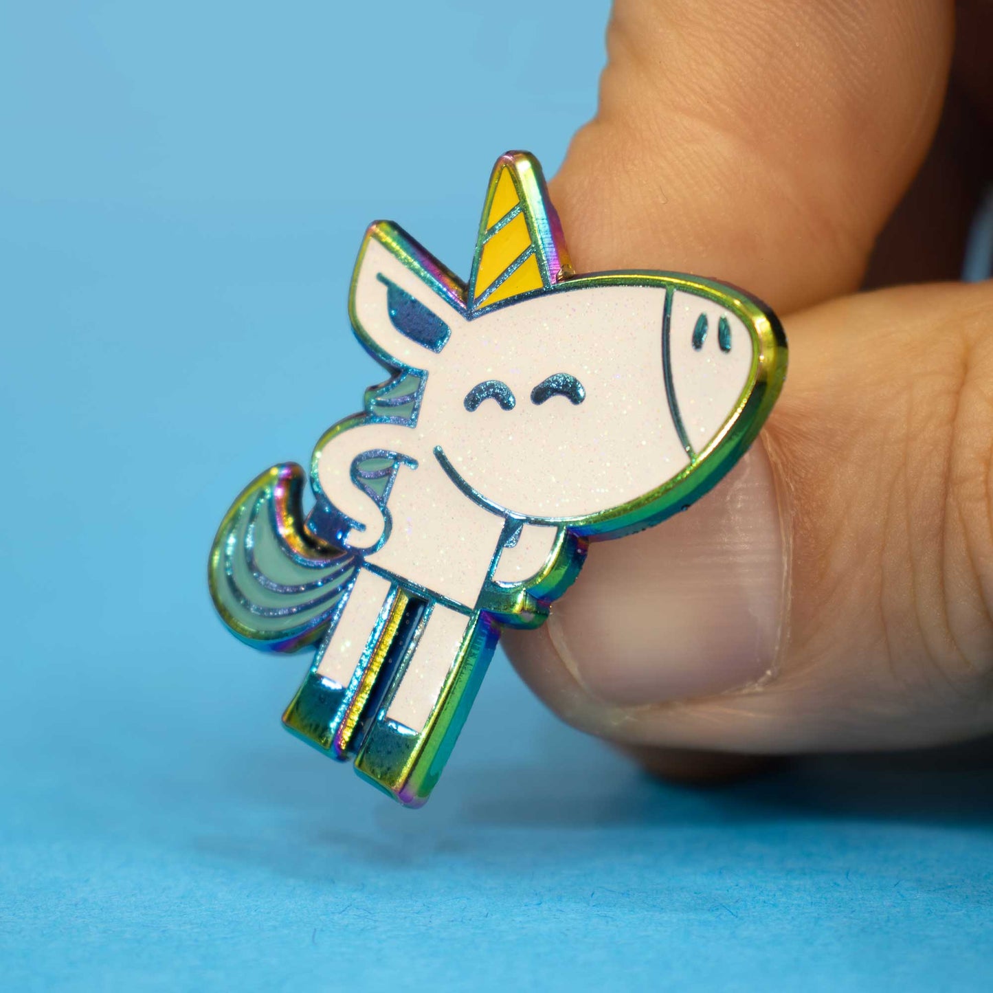 Happy Unicorn | Glitter Rainbow Enamel Pin