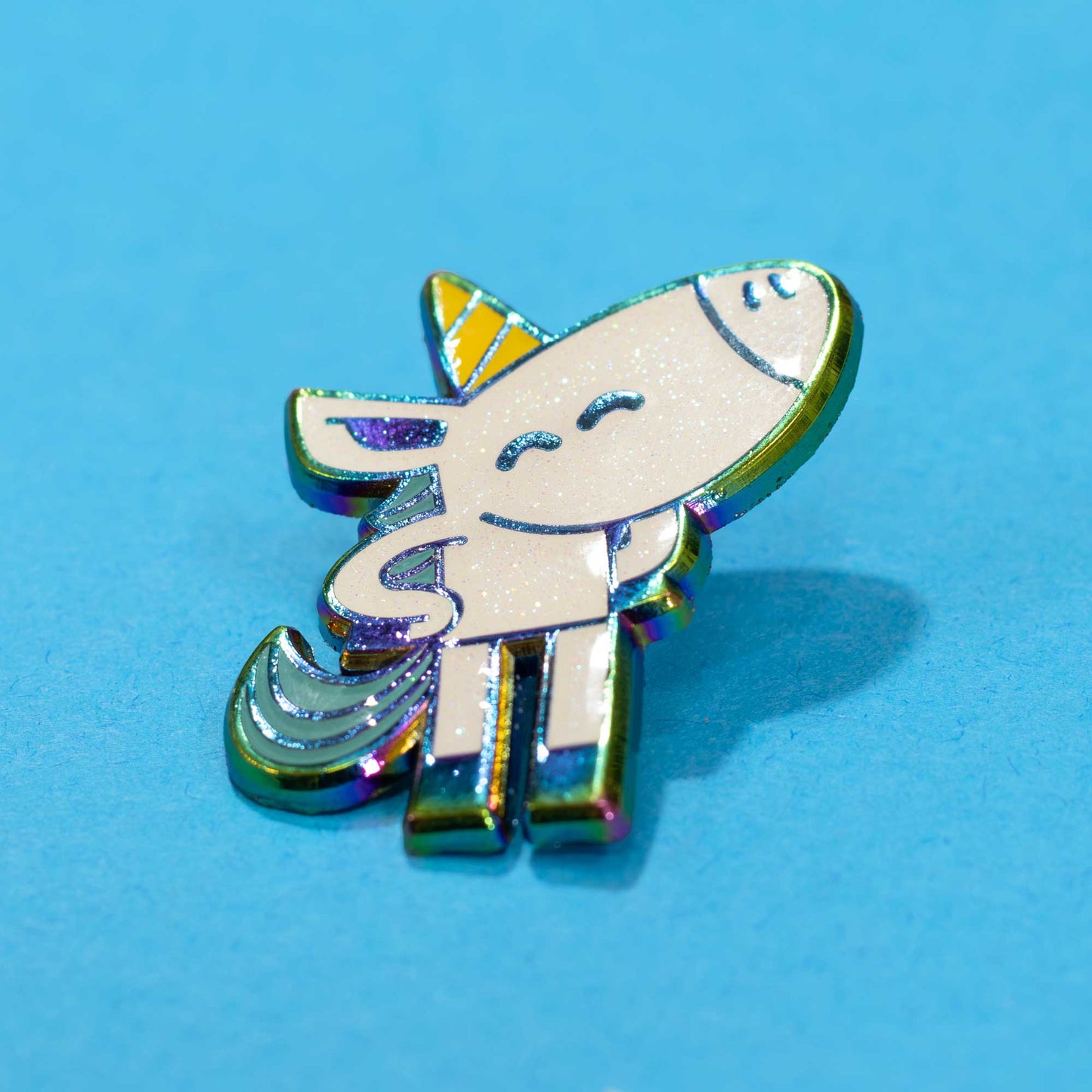 Happy Unicorn | Glitter Rainbow Enamel Pin