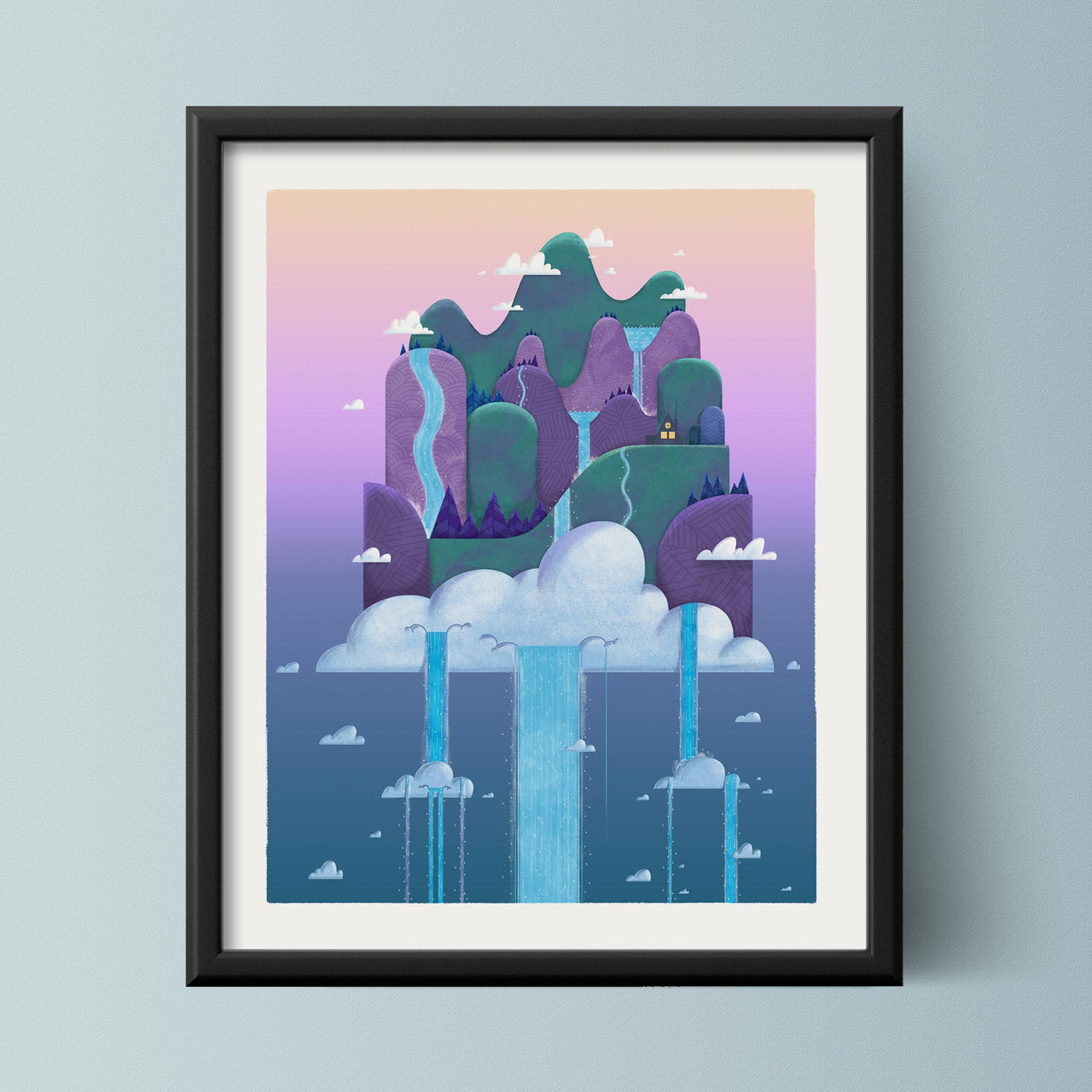 Island in the Clouds: Night | 16x20 Unframed Art Print