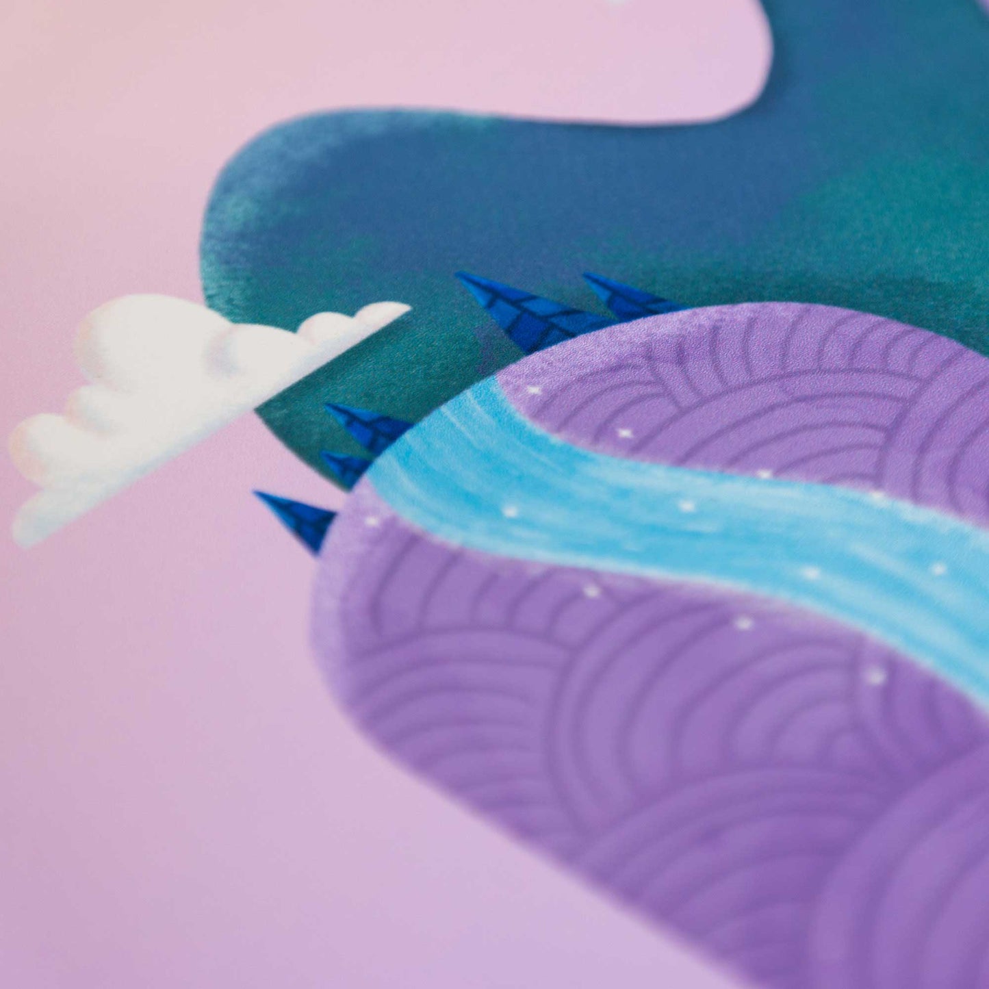 Island in the Clouds: Night | Art Print