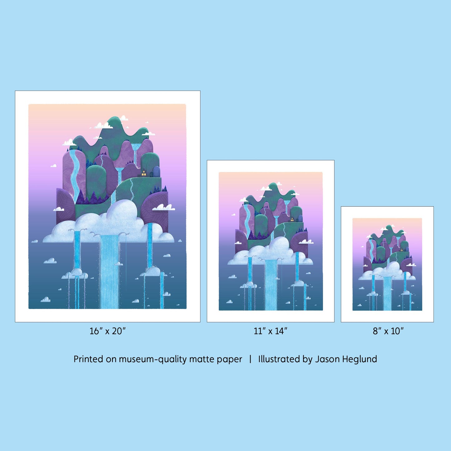 Island in the Clouds: Night | Art Print