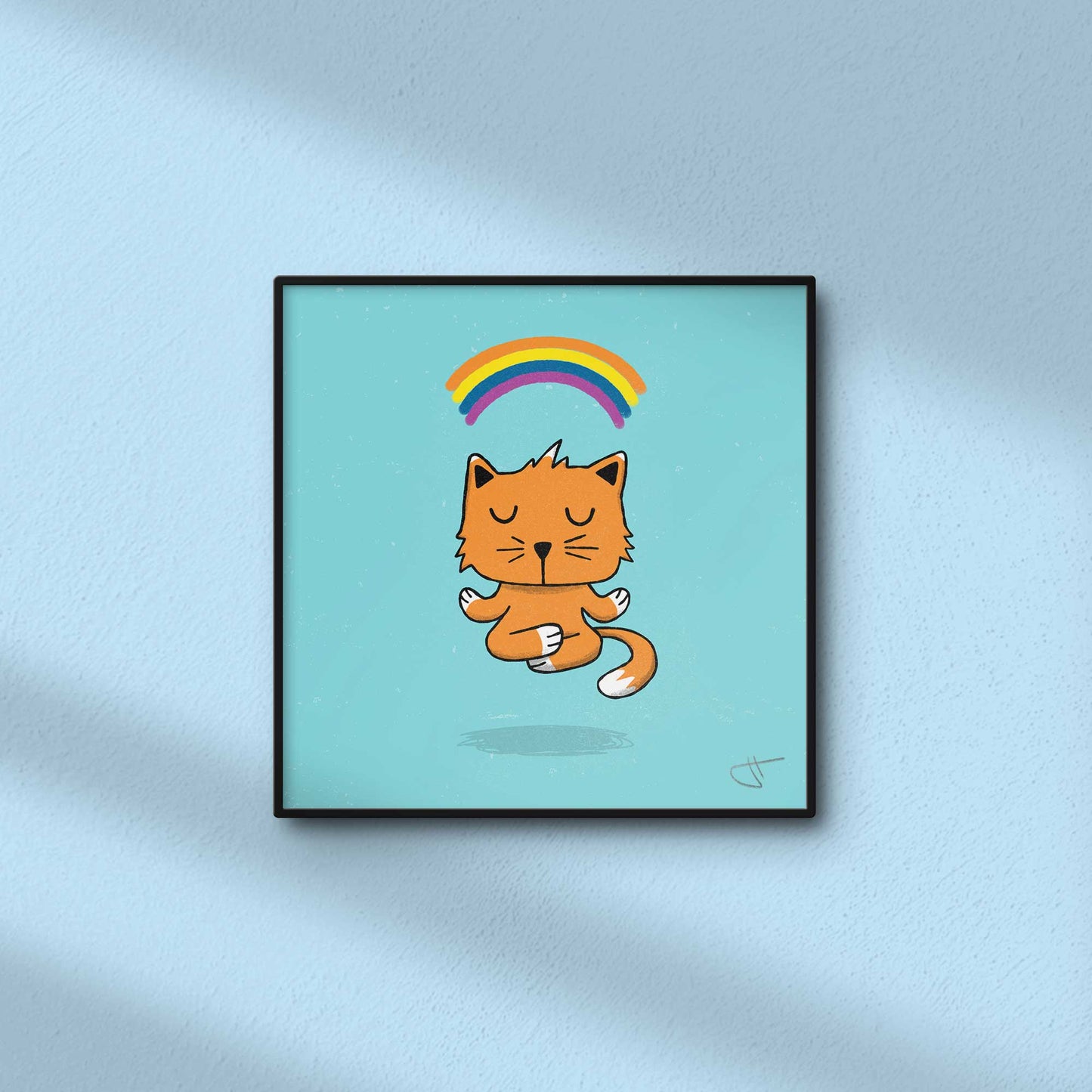 Meditating Cat | Mini Art Print