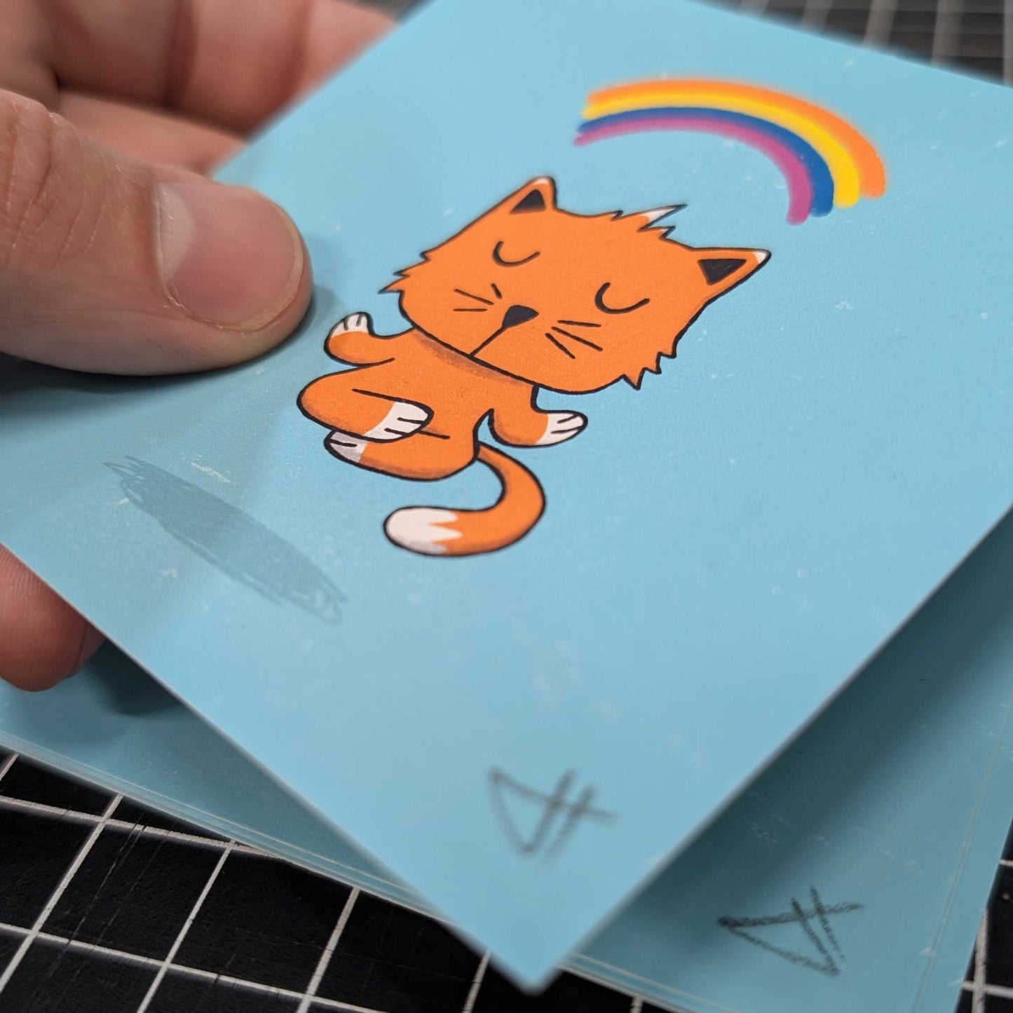 Meditating Cat | Mini Art Print