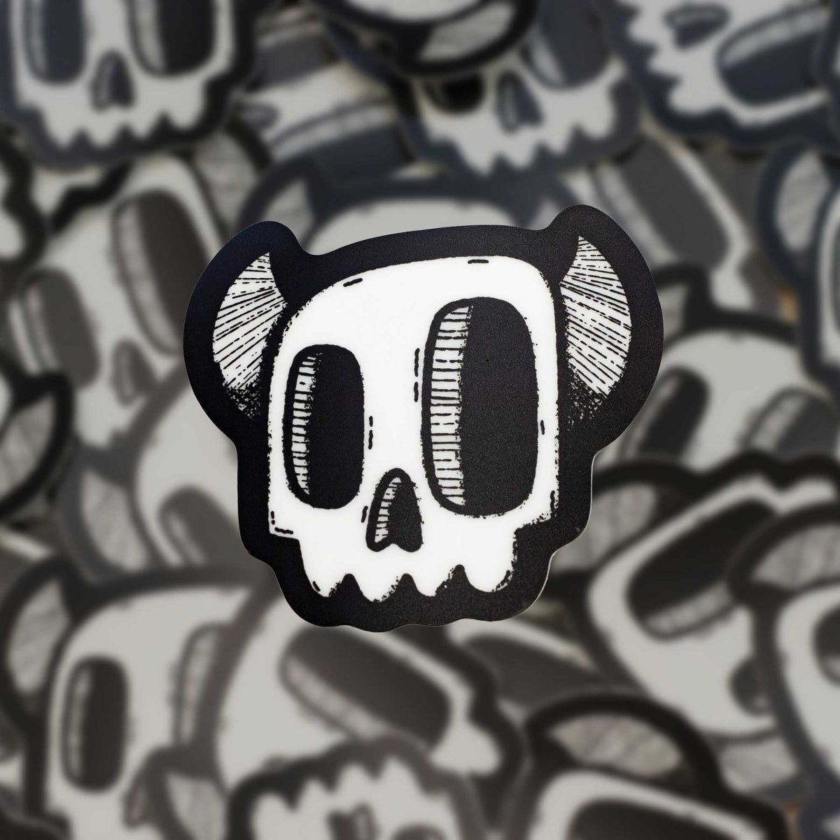 Glow-in-the-Dark Monster Skull Sticker