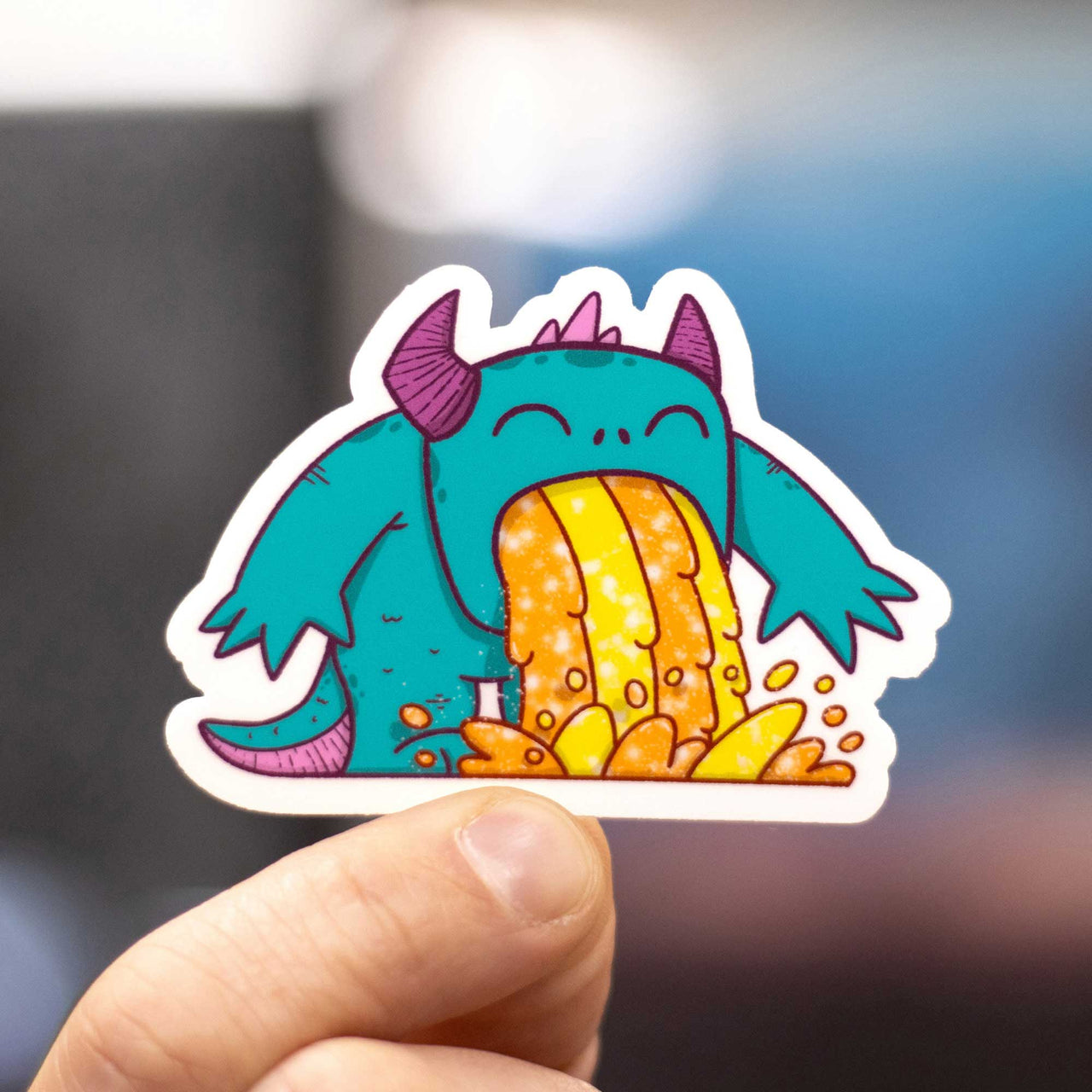 Pukey McPukerson the Puking Monster Sticker