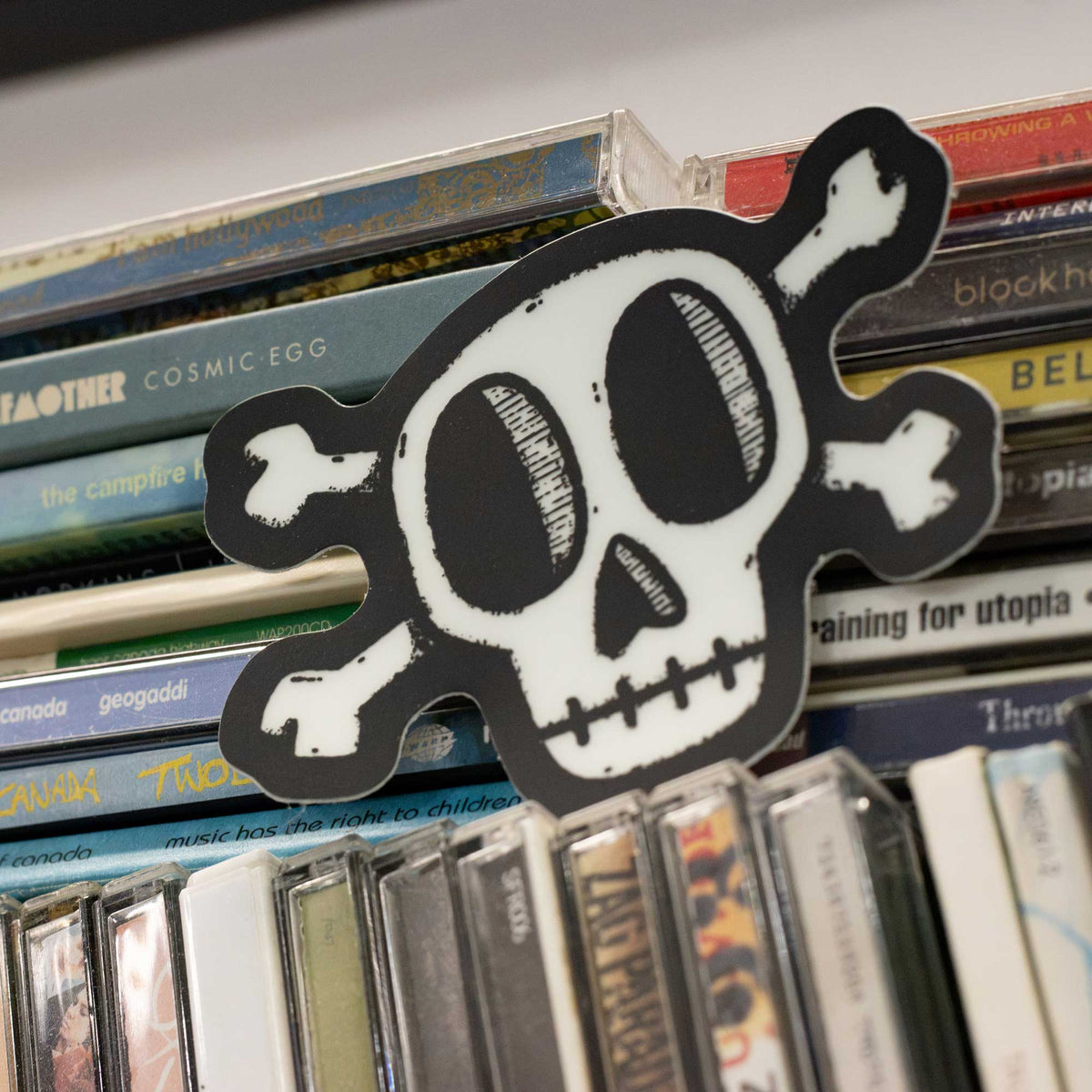 Glow-in-the-Dark Skull and Cross Bones Sticker