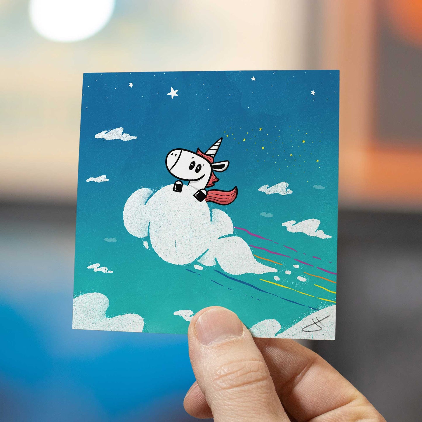 Unicorn on a Cloud | Mini Art Print