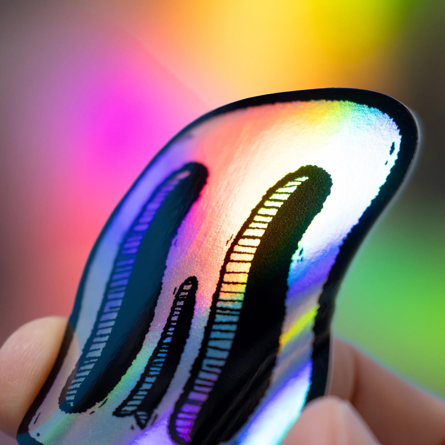 Wavy Skull | Holographic Skull Sticker