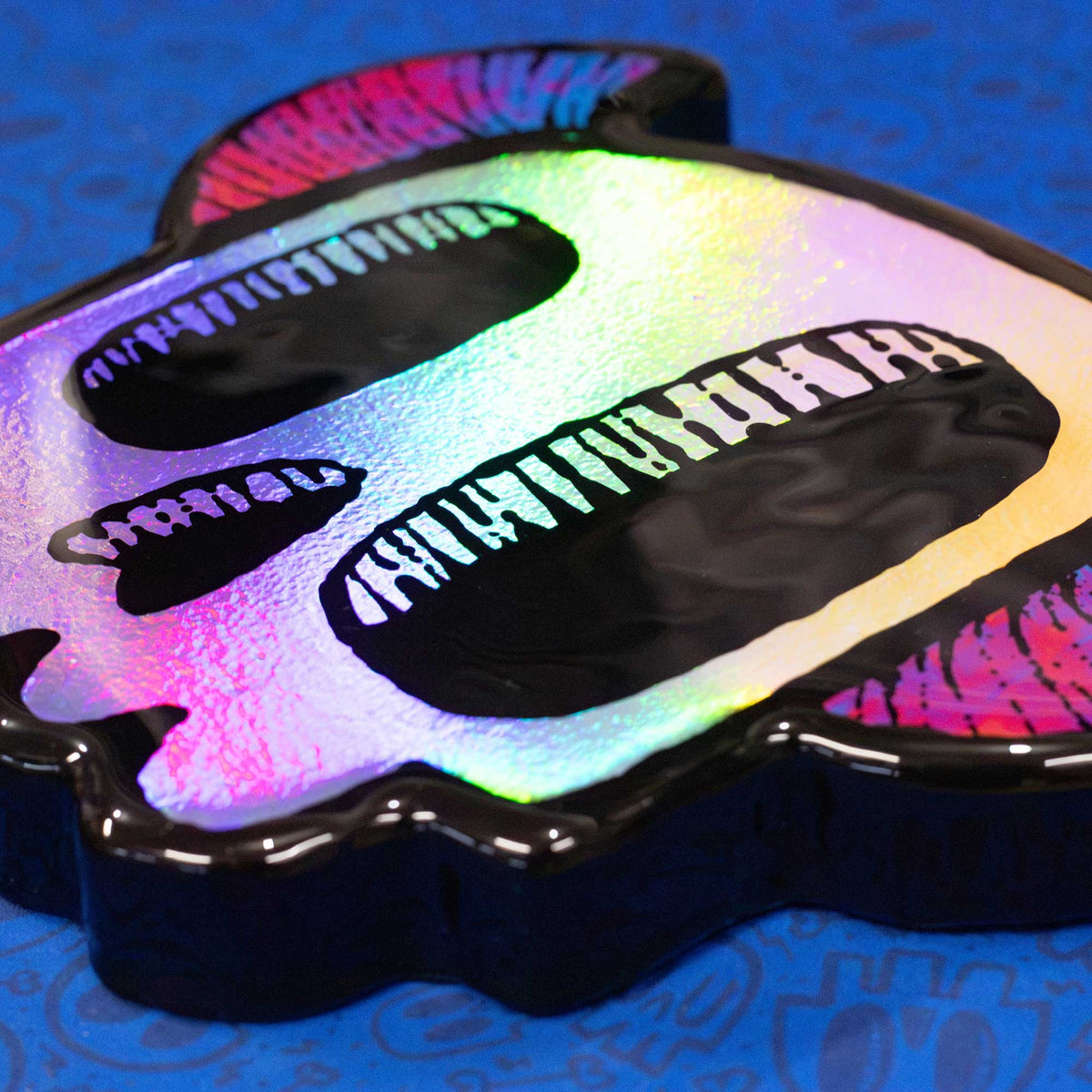 Holographic Monster Skull | Woodcut Wall Art 1026