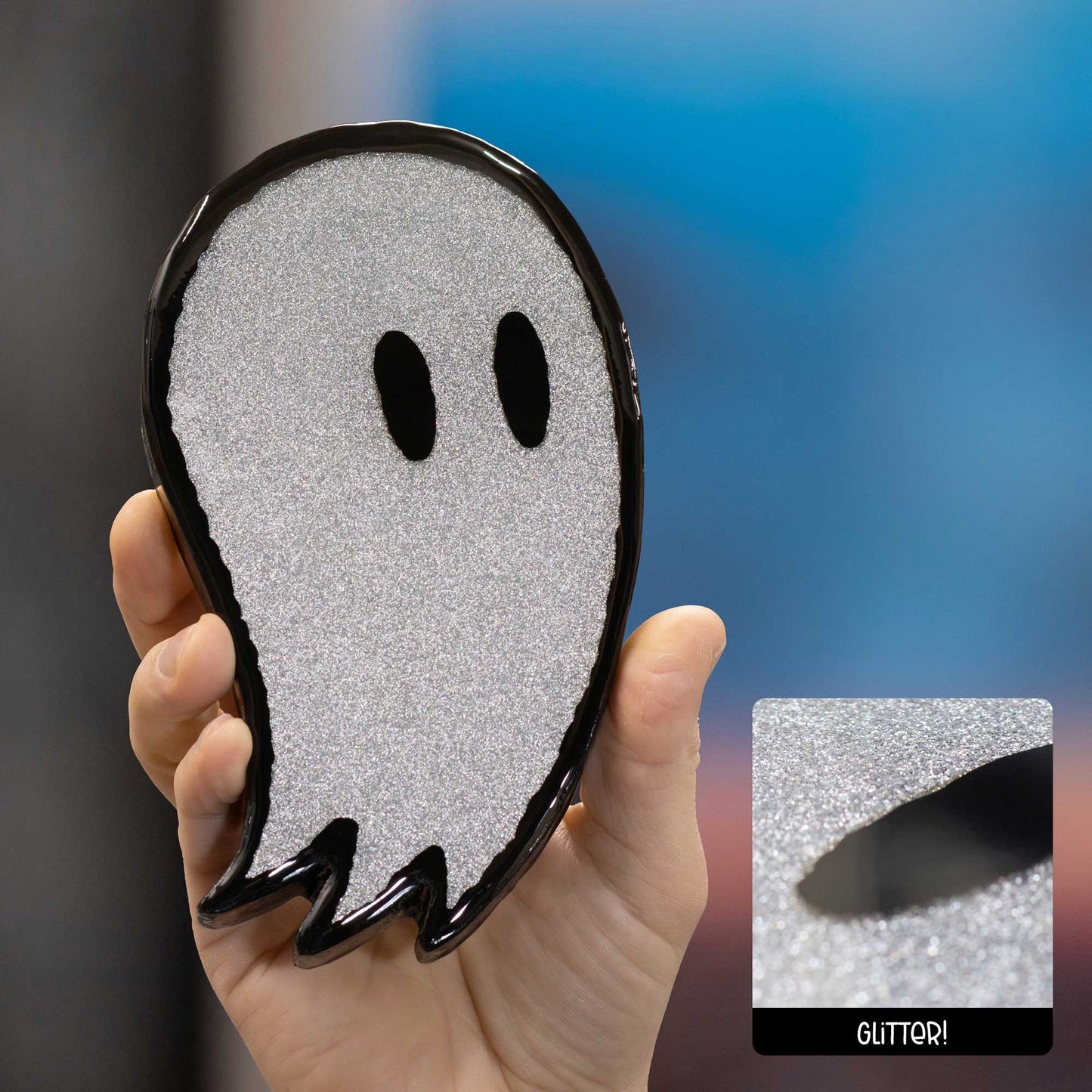 Fred the Ghost | Glitter Woodcut Wall Art