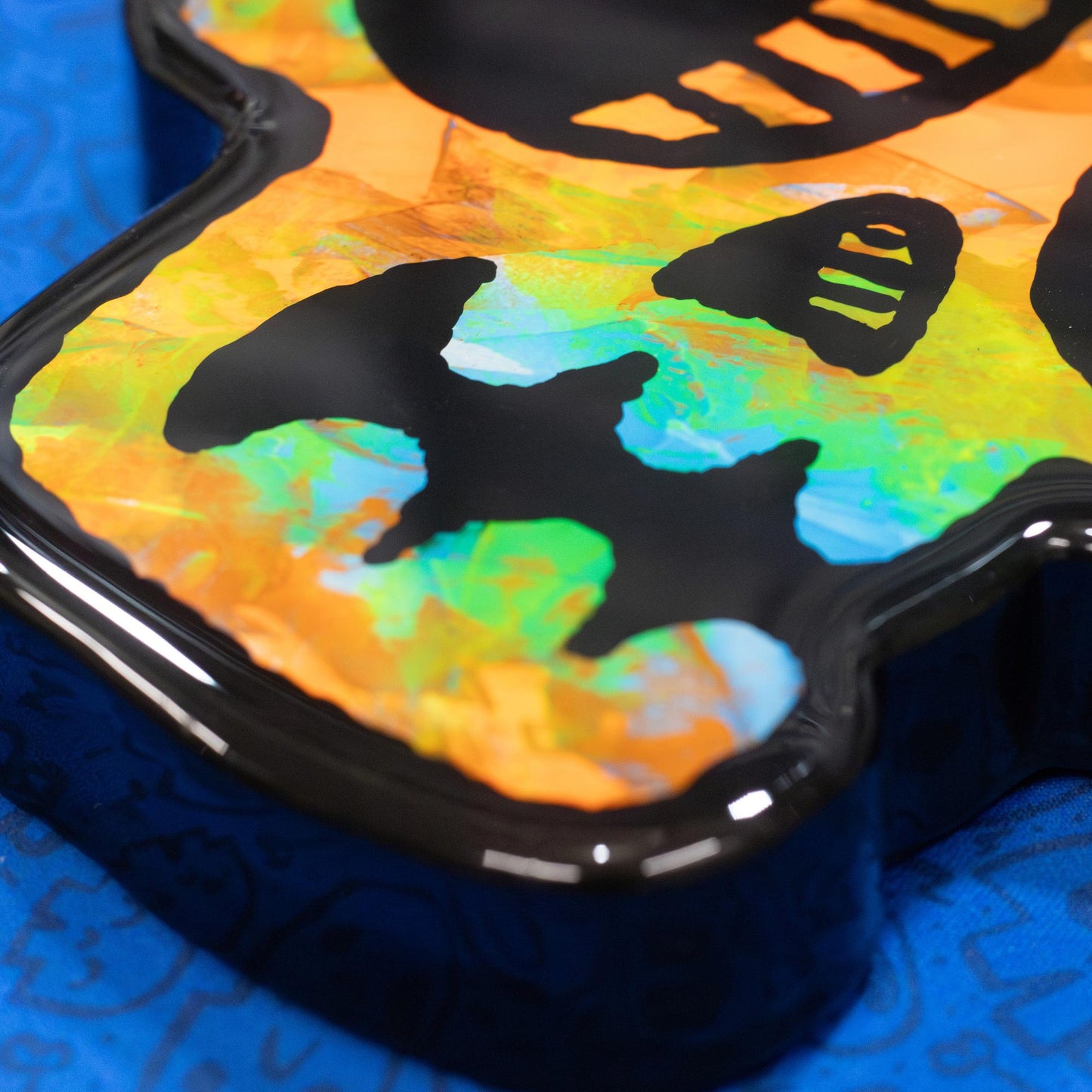 Skull | Camo Blacklight Woodcut Wall Art