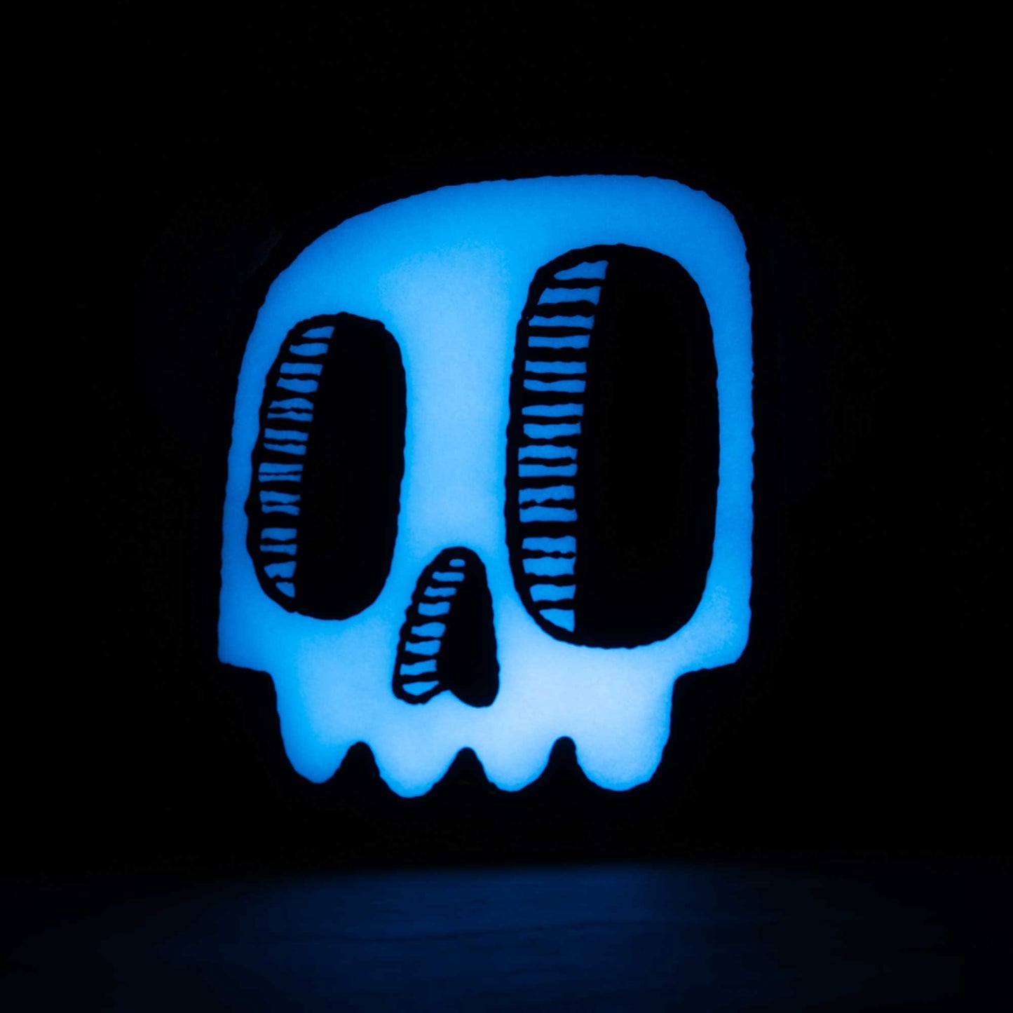 Blue Monster Skull | Woodcut Wall Art