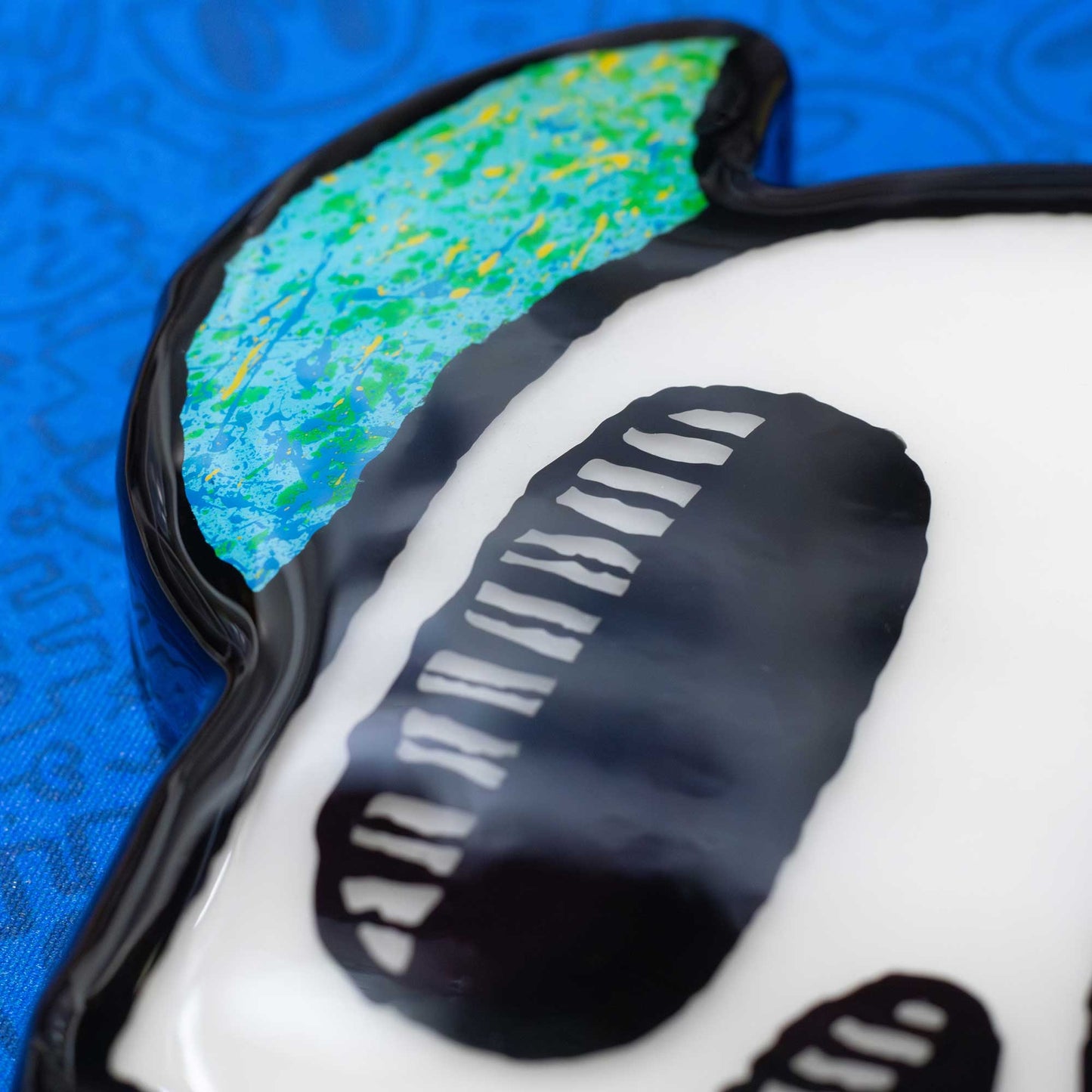 Blue Monster Skull | Woodcut Wall Art