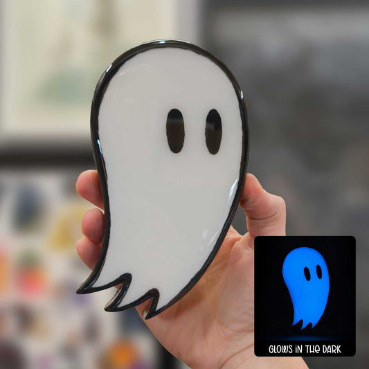 Fred the Ghost | Glow in the Dark Woodcut Wall Art 1225