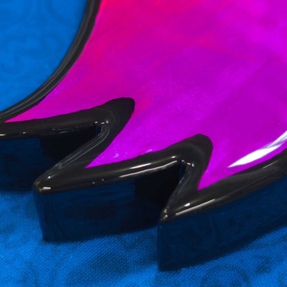 Fred the Ghost | Red and Purple Blacklight Woodcut Wall Art 1225