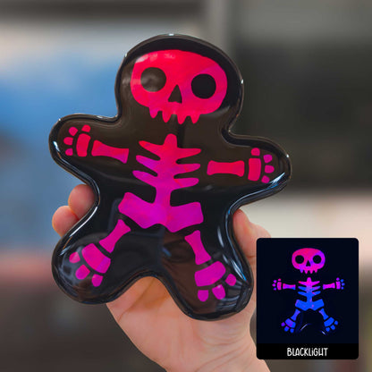 Gingerbread Skelly | Blacklight Woodcut Wall Art 1225