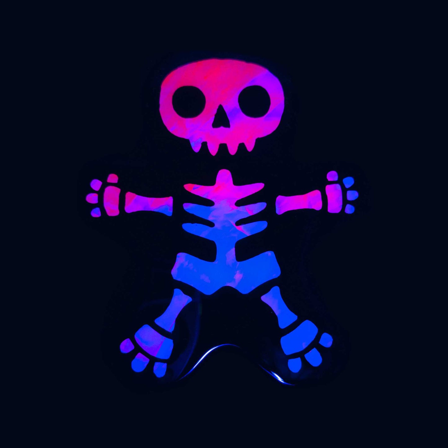 Gingerbread Skelly | Blacklight Woodcut Wall Art 1225