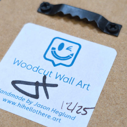 Gingerbread Skelly | Blacklight Woodcut Wall Art 1225