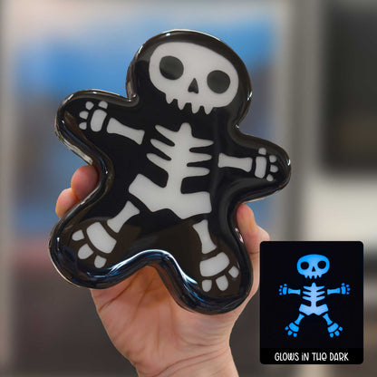 Gingerbread Skelly | Glow in the Dark Woodcut Wall Art 1225