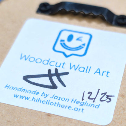 Gingerbread Skelly | Glow in the Dark Woodcut Wall Art 1225