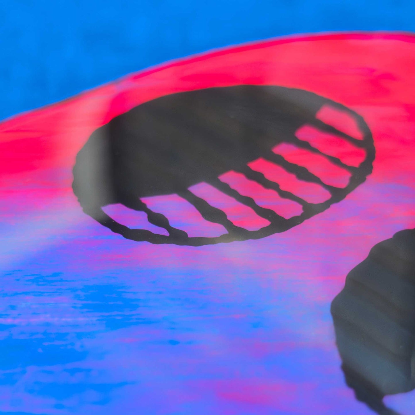 Glowy Ghostie | Red Blue Blacklight Woodcut Wall Art 1225