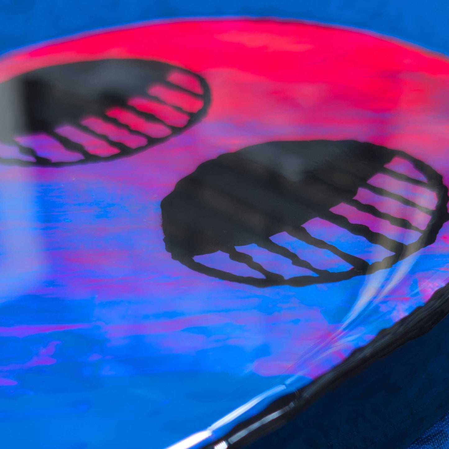 Glowy Ghostie | Red Blue Blacklight Woodcut Wall Art 1225