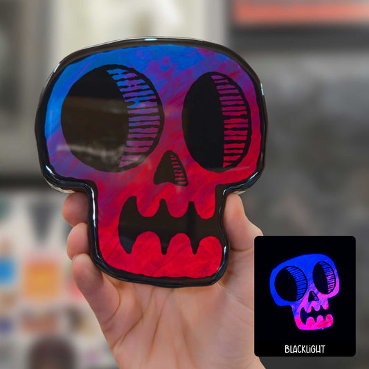 Skull | Blacklight Woodcut Wall Art 1225