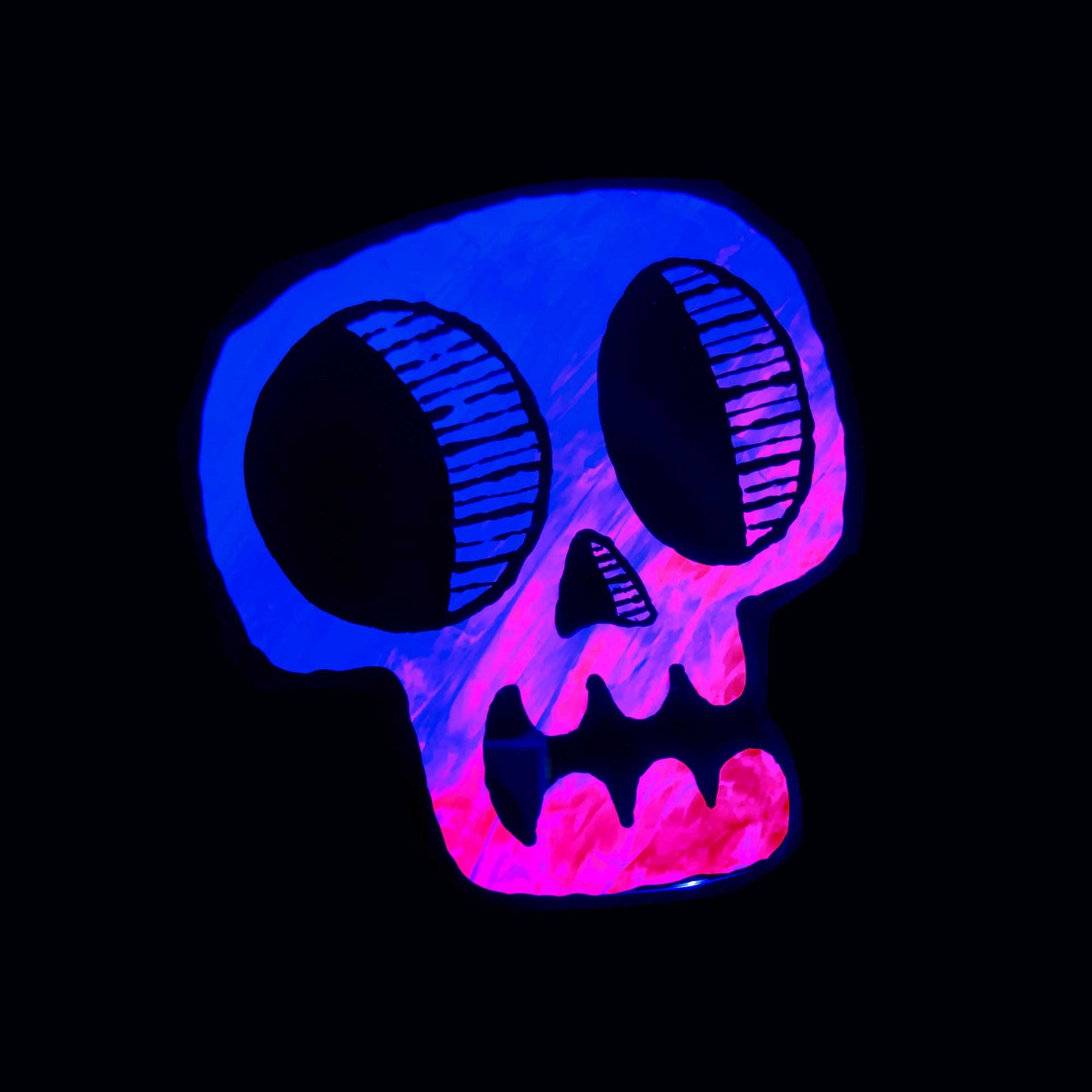 Skull | Blacklight Woodcut Wall Art 1225