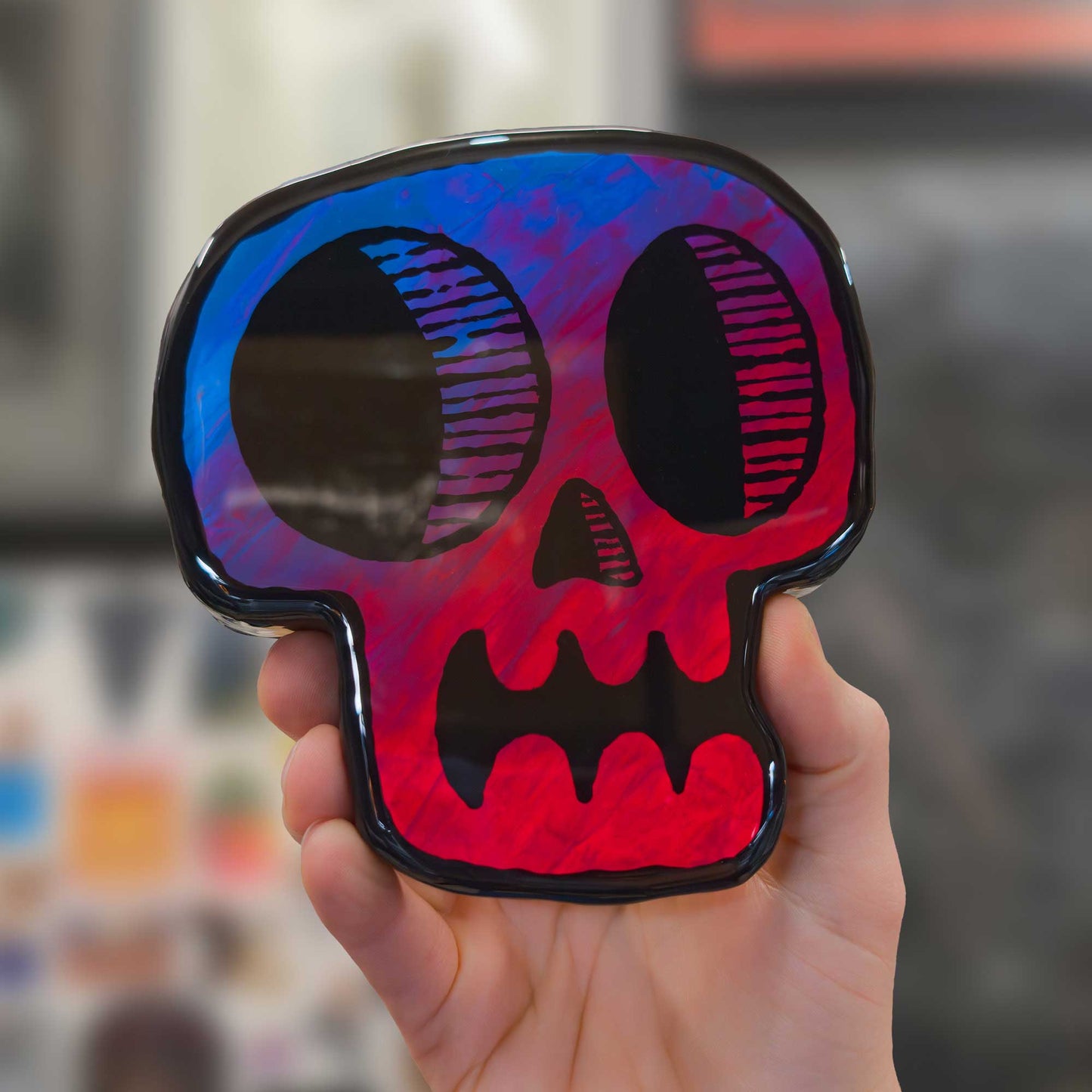 Skull | Blacklight Woodcut Wall Art 1225