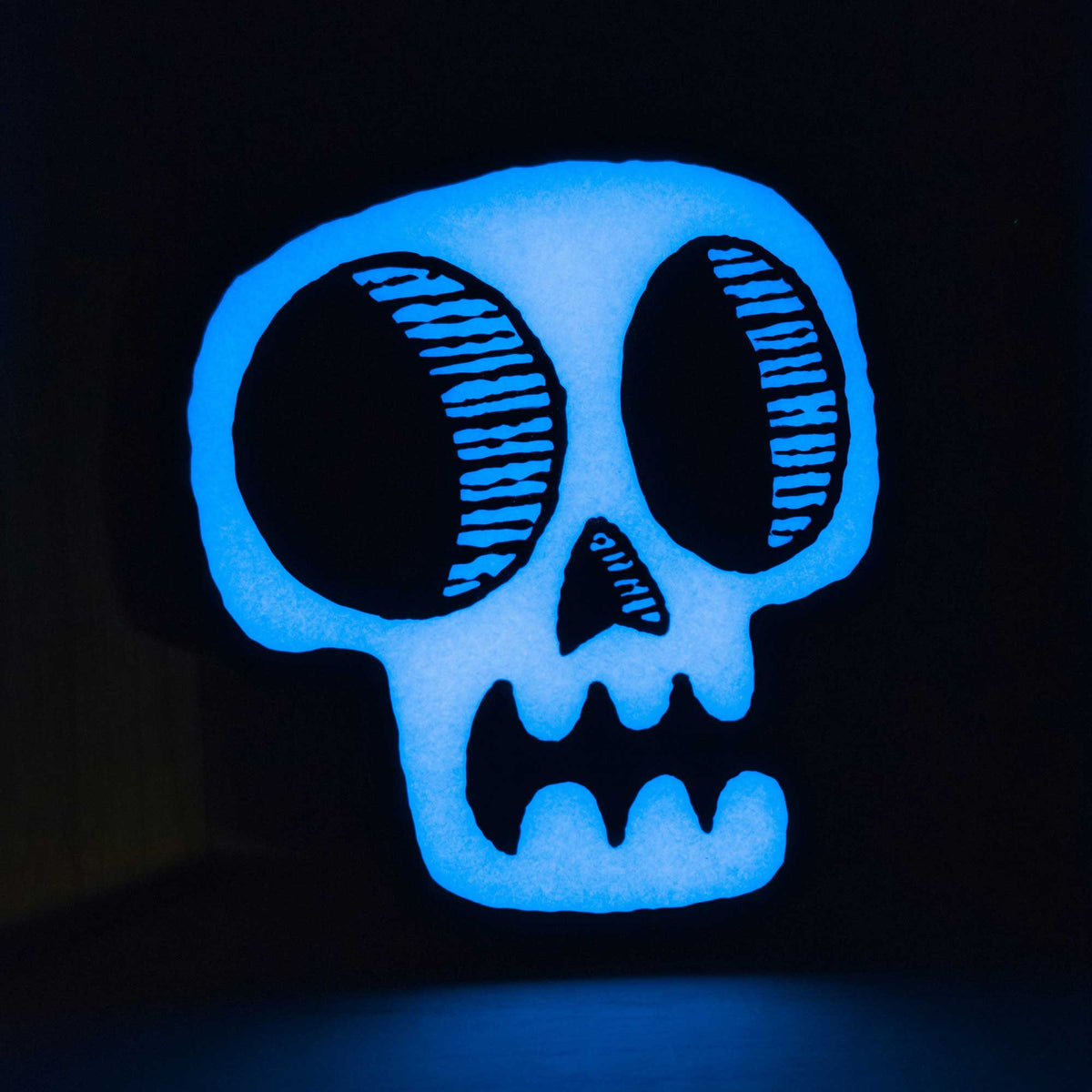 Skull | Glow in the Dark Woodcut Wall Art 1225