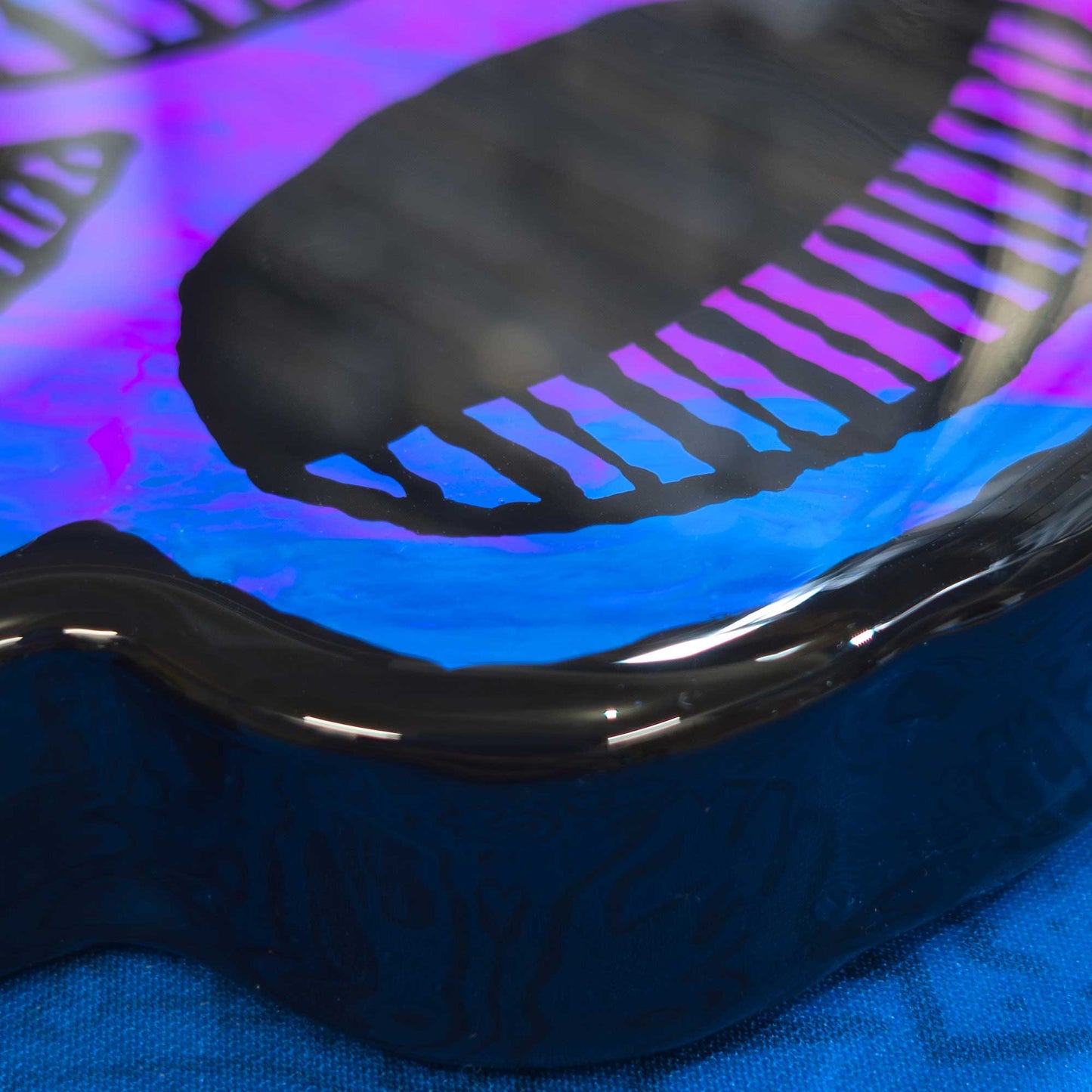 Skull | Purple Woodcut Wall Art 1225