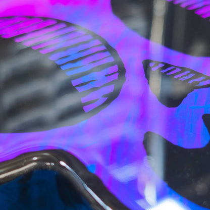 Skull | Purple Woodcut Wall Art 1225