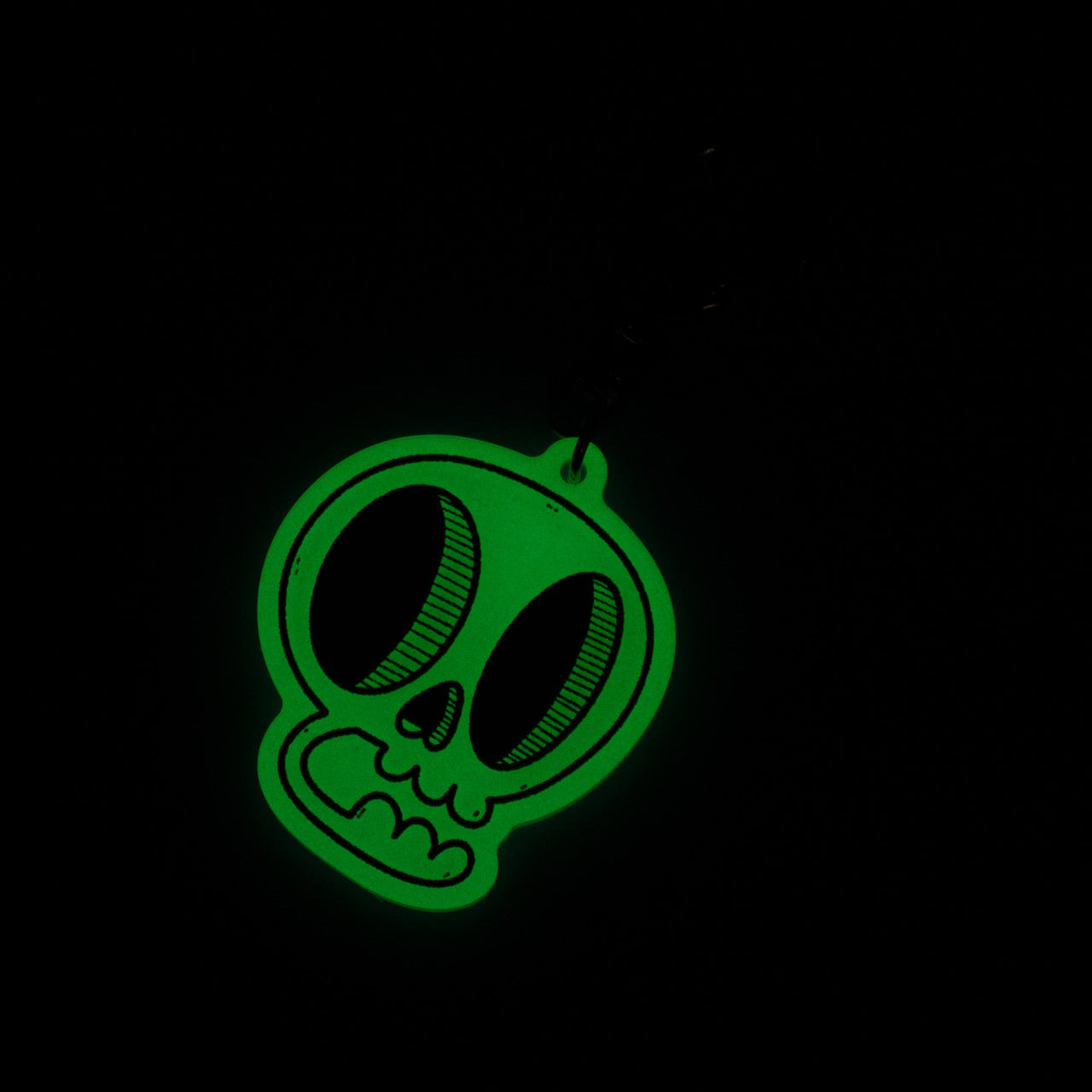 Glow-in-the-Dark Skull Keychain