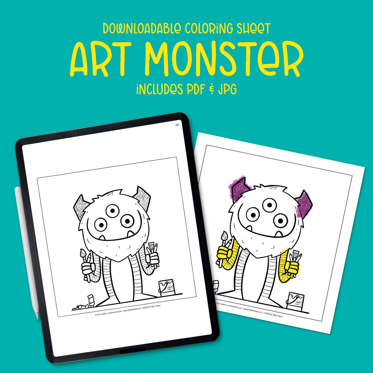 Art Monster Downloadable Coloring Sheet