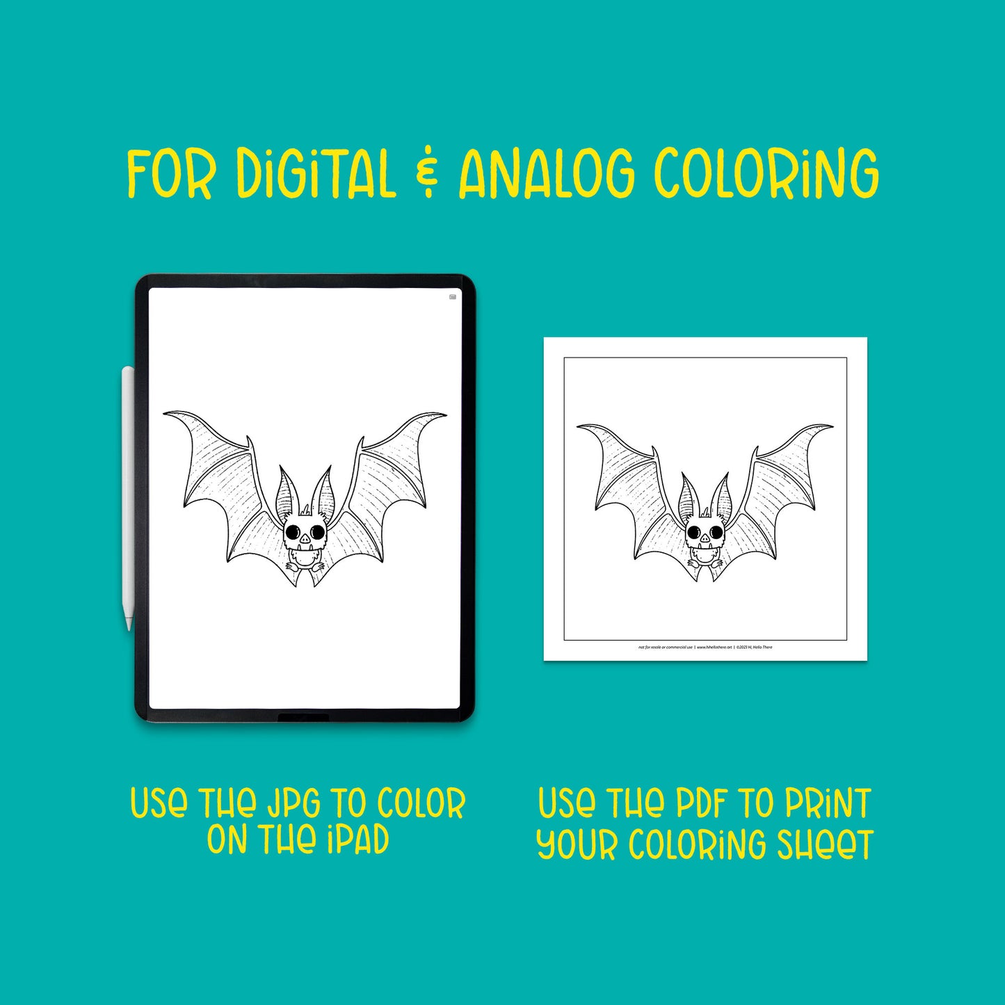 Bat Downloadable Coloring Sheet
