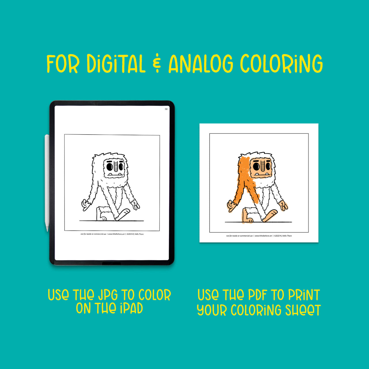 Bigfoot Doodle Downloadable Coloring Sheet