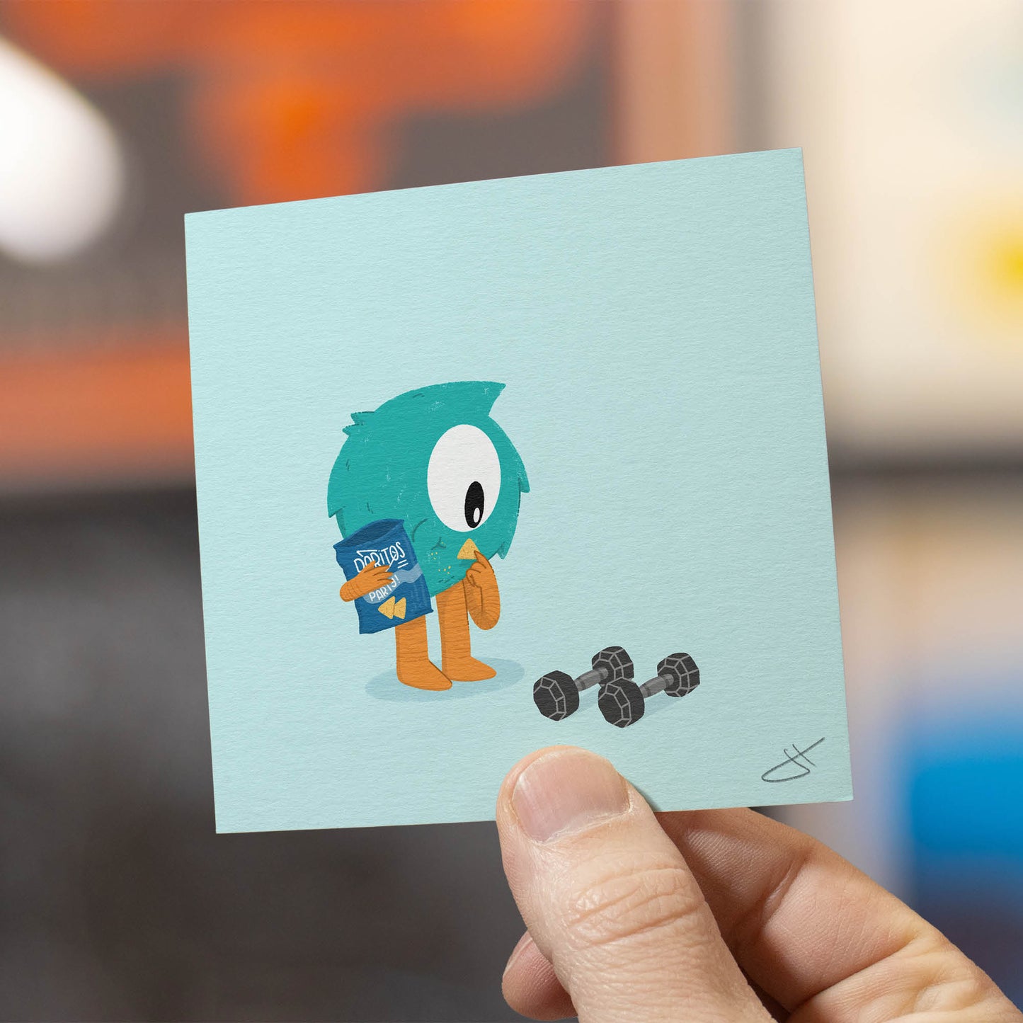 Snack Loving Monster Art Print