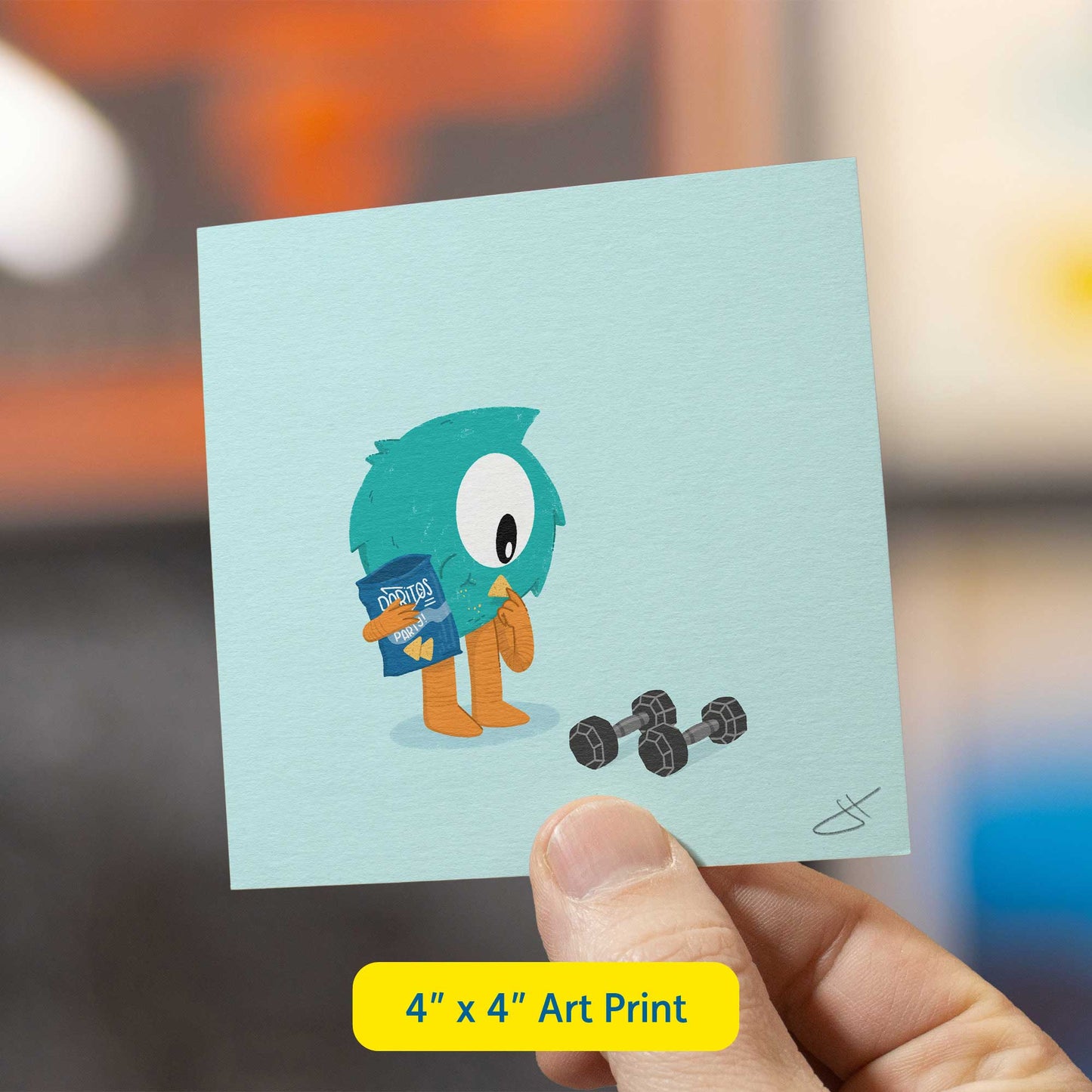 Snack Loving Monster Art Print