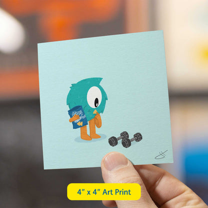 Snack Loving Monster Art Print