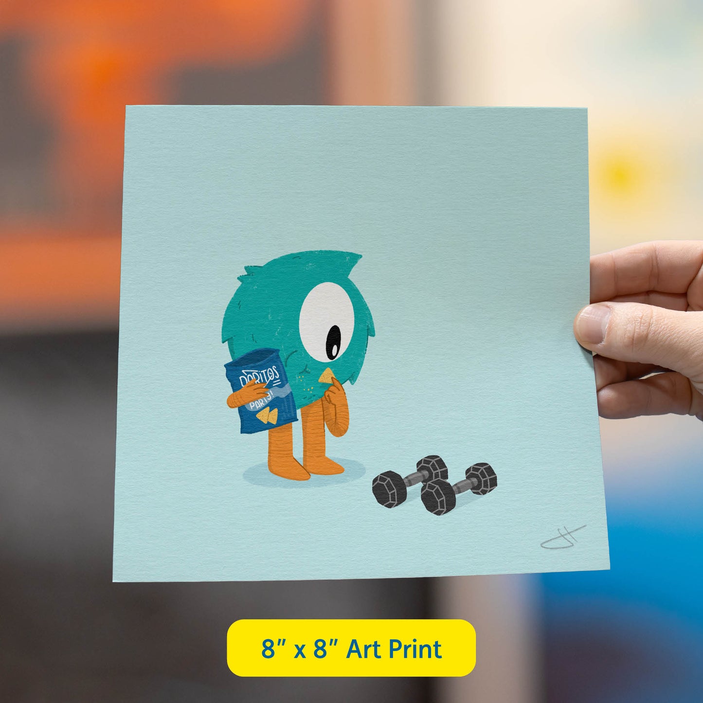 Snack Loving Monster Art Print