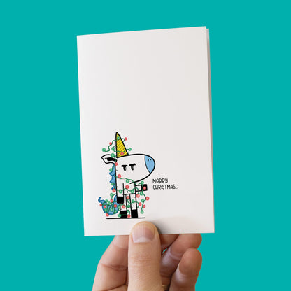 Grumpy Christmas Unicorn | Greeting Card