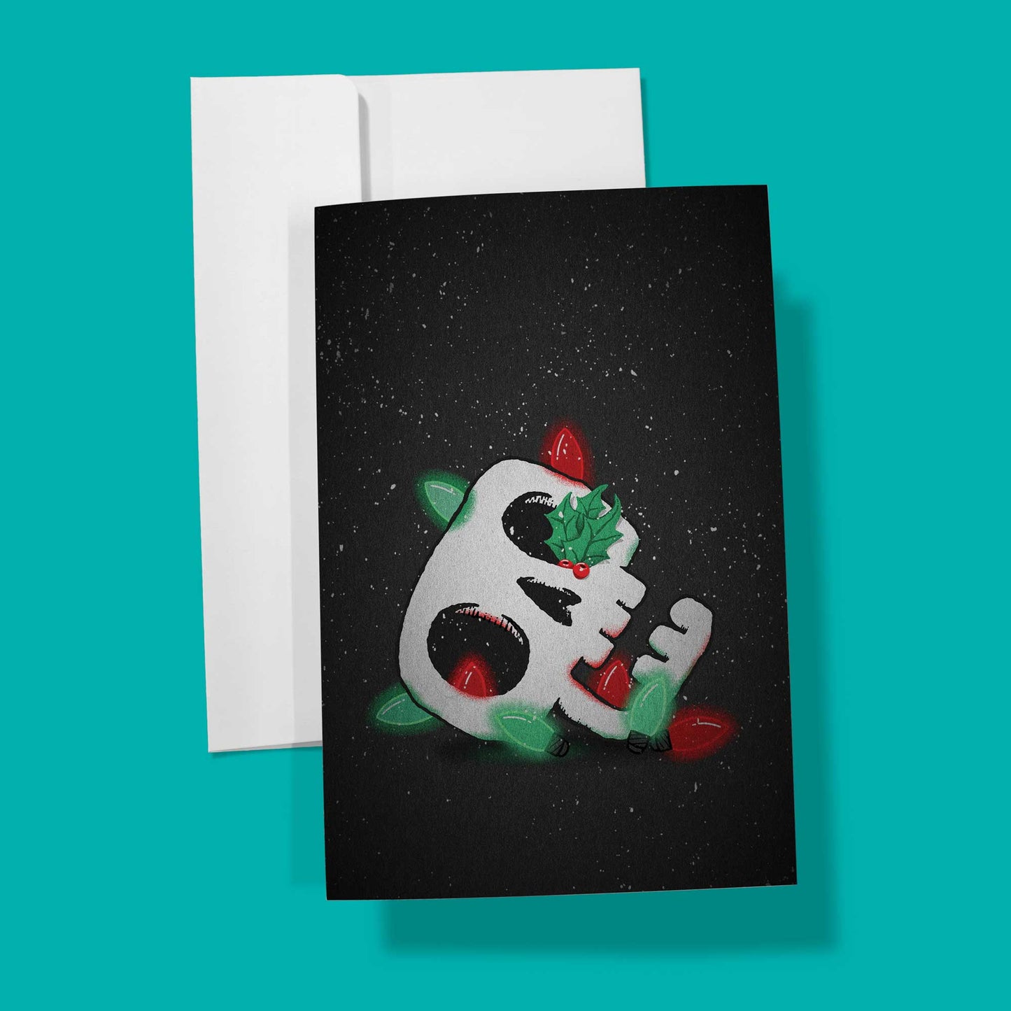 Holly Skull | Christmas Card