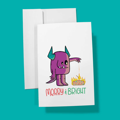 Merry and Bright Monster | Christmas Card