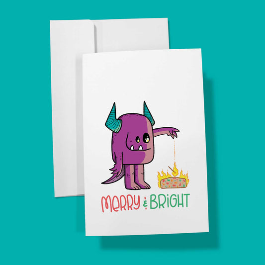 Merry and Bright Monster | Christmas Card